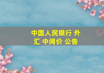 中国人民银行 外汇 中间价 公告